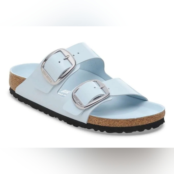 Birkenstock Shoes - Size 5-5.5 🆕️ Birkenstock Women's Arizona Big Buckle Natural Leather Baby Blue